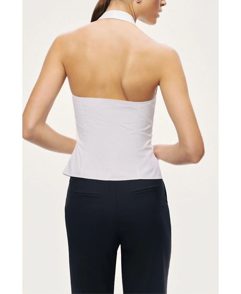 Nocturne Women's Halter Neck Tie Detail Blouse