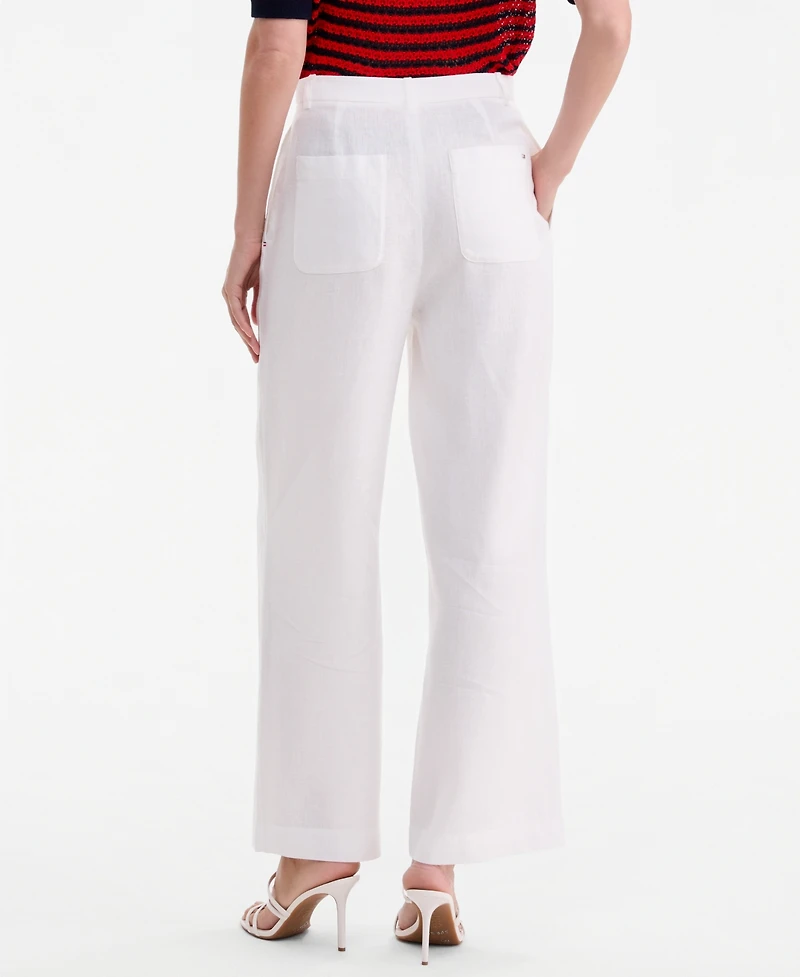 Tommy Hilfiger Women's Cotton Wide-Leg Pants