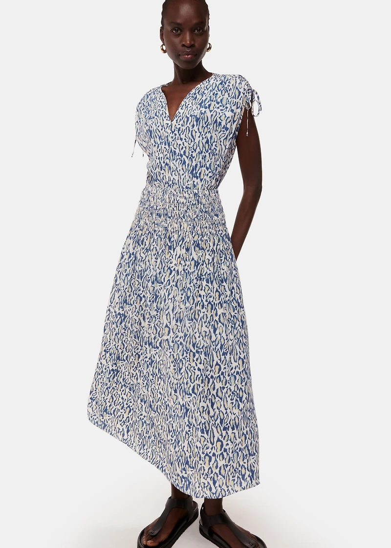 Whistles Women's Flaming Leopard Print Midi Dress