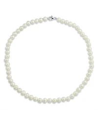 Bling Jewelry Simple Classic Freshwater Cultured Pearl Strand Necklace 7MM Hand Knotted Sterling Silver Clasp