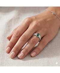 Simona Radiant Bezel-Set Rectangle, Pearshaped Cz Ring