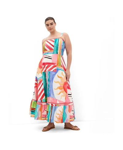 City Chic Women's Plus Size Sunlit Print Maxi Dress