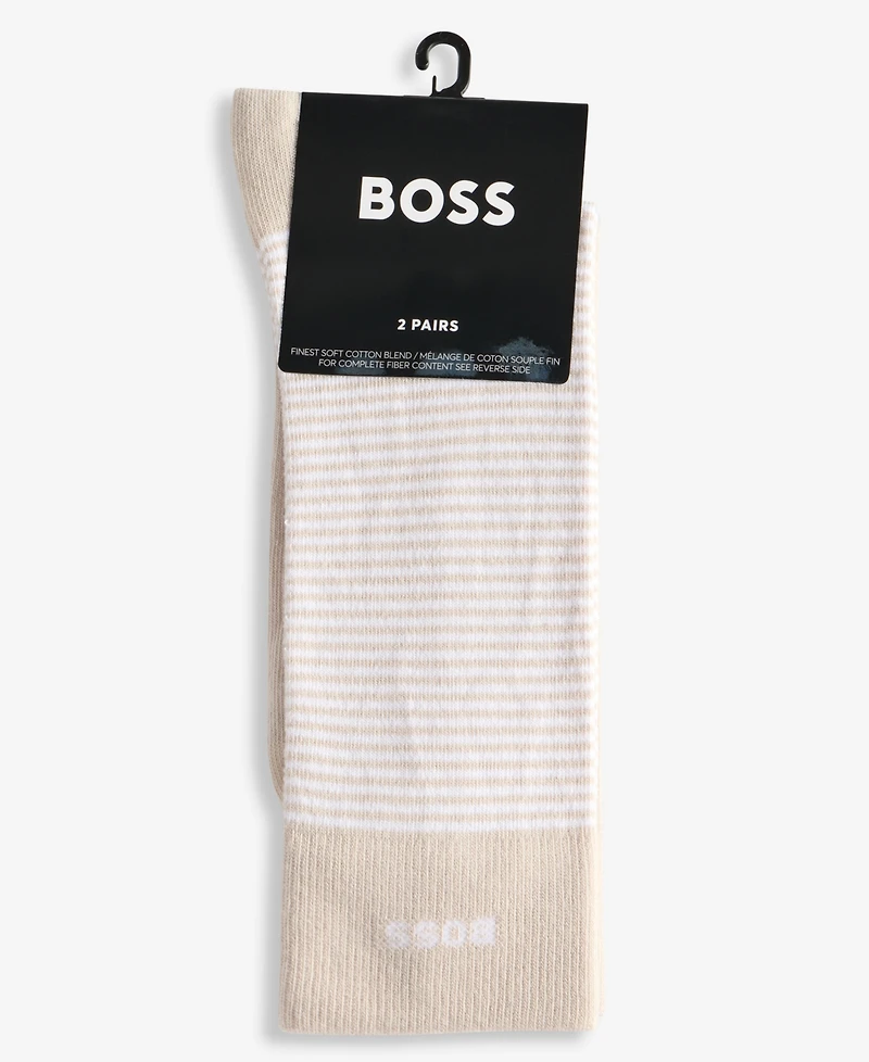 Boss by Hugo Boss Men's Striped Socks, 2-Pack