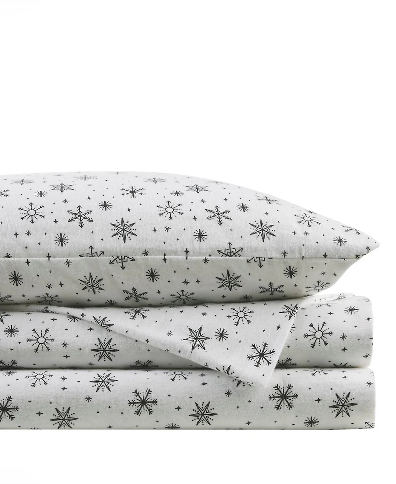 Madison Park Novelty Printed Cotton Flannel 3-Pc. Sheet Set