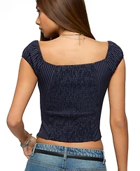 Edikted Womens Eugenia Pinstripe Top