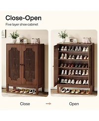 Slickblue Modern Shoe Cabinet with Adjustable Shelves for Entryway