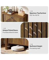 Slickblue 5 Tier Shoe Cabinet with Doors and Removable Storage Shelf