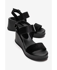 Forever & Always Shoes Women's Lolanthe Leather Wedge Sandal
