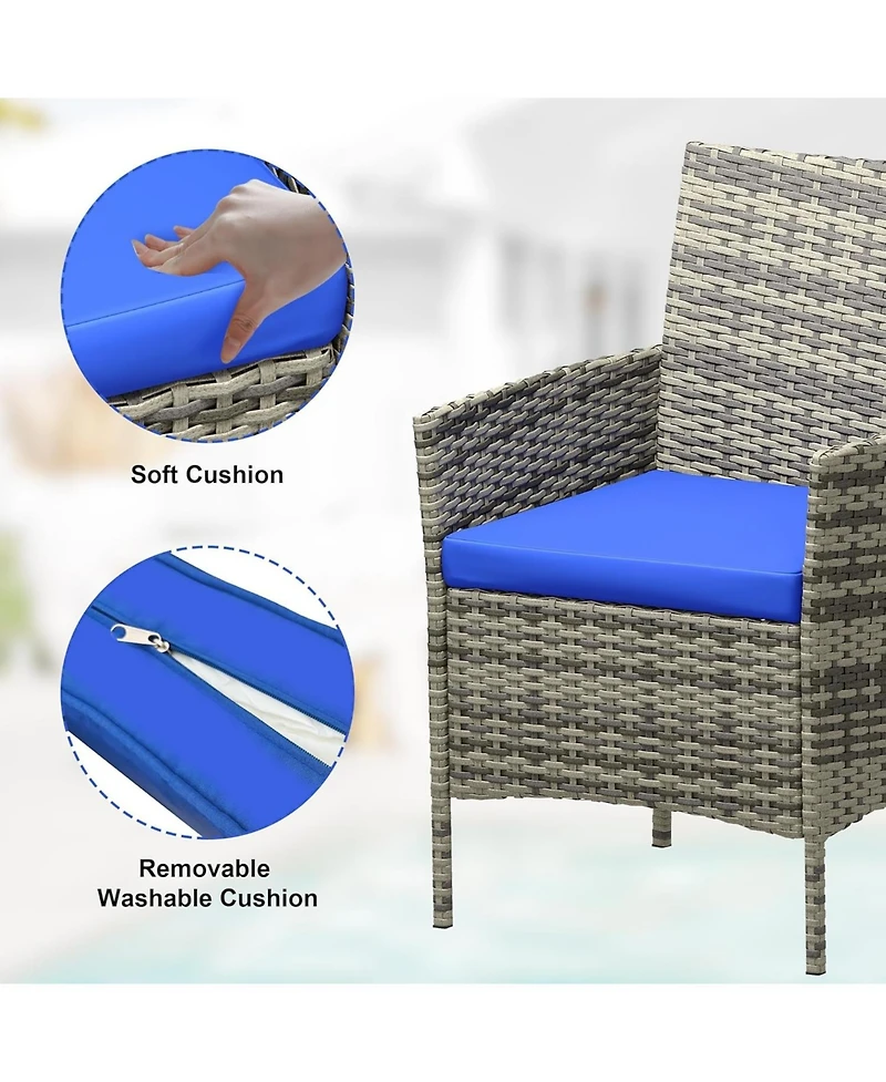 gaomon Wicker Bistro Set with Glass Table