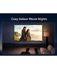 Aurzen Portable 120-Inch Projector Screen 16:9 4K Hd, Foldable Anti-Crease, Double-Sided Screen for Indoor/Outdoor Home Theater and Backyard