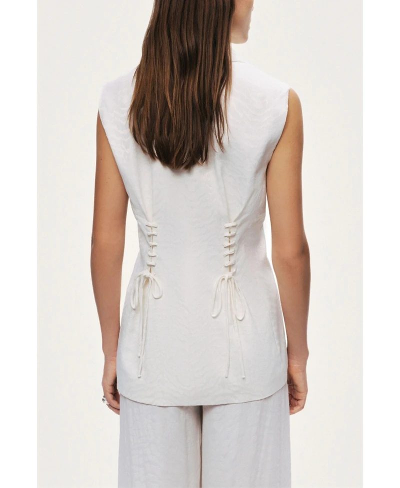 Nocturne Women's Lace-Up Waist Tailored Vest