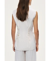 Nocturne Women's Lace-Up Waist Tailored Vest