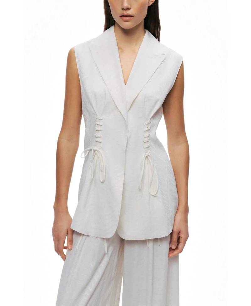 Nocturne Women's Lace-Up Waist Tailored Vest