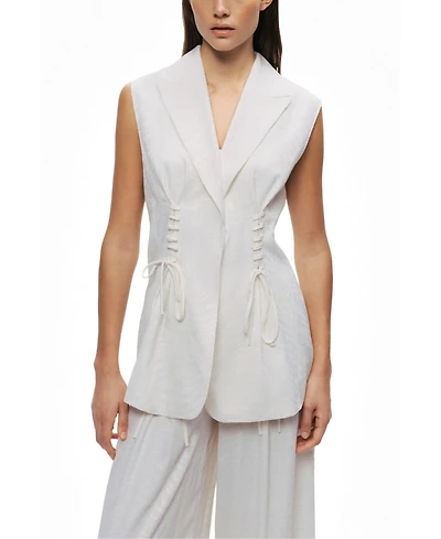 Nocturne Women's Lace-Up Waist Tailored Vest
