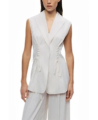 Nocturne Women's Lace-Up Waist Tailored Vest