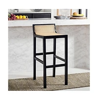 Safavieh Saito Low Back Cane Bar Stool