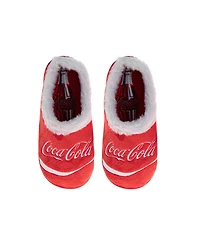 Coca-Cola Men's Coca Cola Classic Script Casual Slippers for Cozy SoftLined Warm Indoor Comfort Shoes