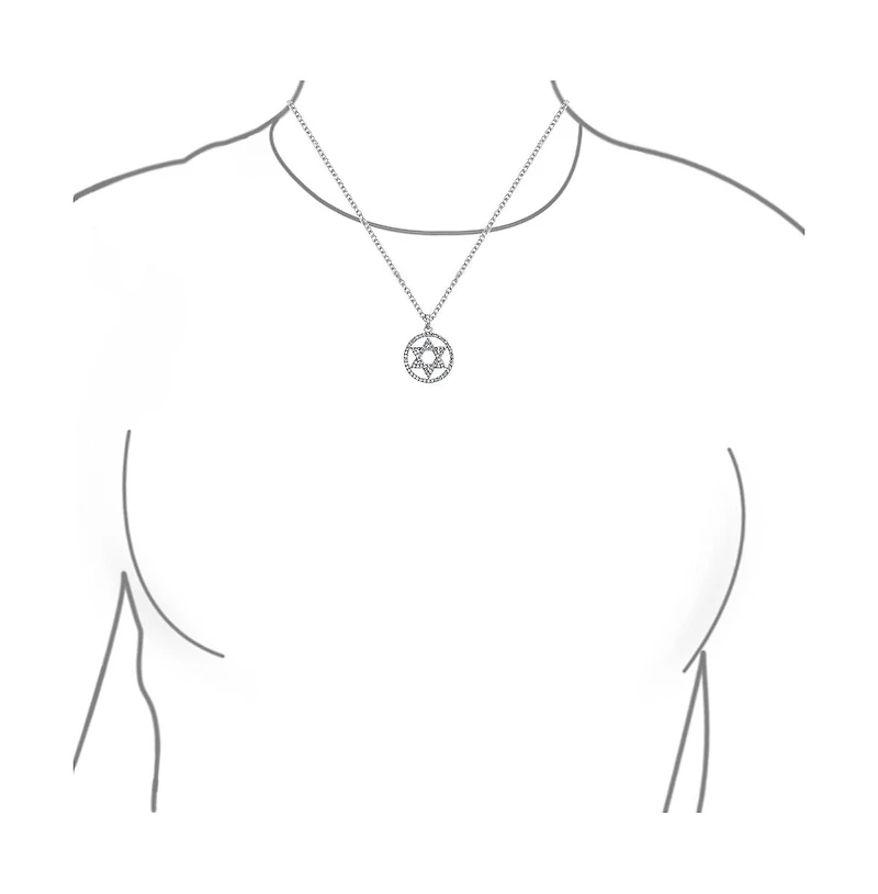 Bling Jewelry Star of David Pendant Necklace Cubic Zirconia Cz .925 Sterling Silver Bat Mitzvah Gift