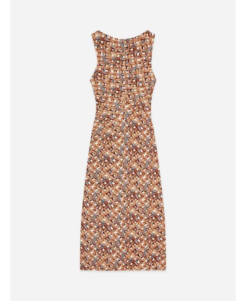 Scotch & Soda Women's and Dresses Printed Textured Midi Dress, Tiles Flower Doeskin, Large
