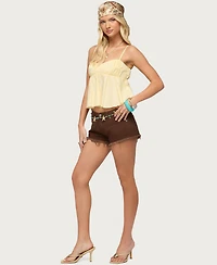 Edikted Women's Byrdie Ruched Babydoll Tank Top