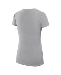 G-iii 4Her by Carl Banks Women's Heather Gray New York Knicks Super-Slim Fit Lightweight Team Logo V-Neck T-Shirt