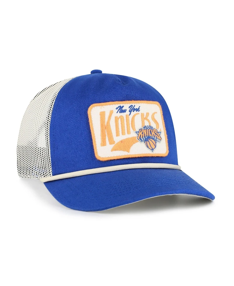 '47 Brand Men's Blue New York Knicks Emmett Heavy Twill Trucker Hitch Adjustable Hat