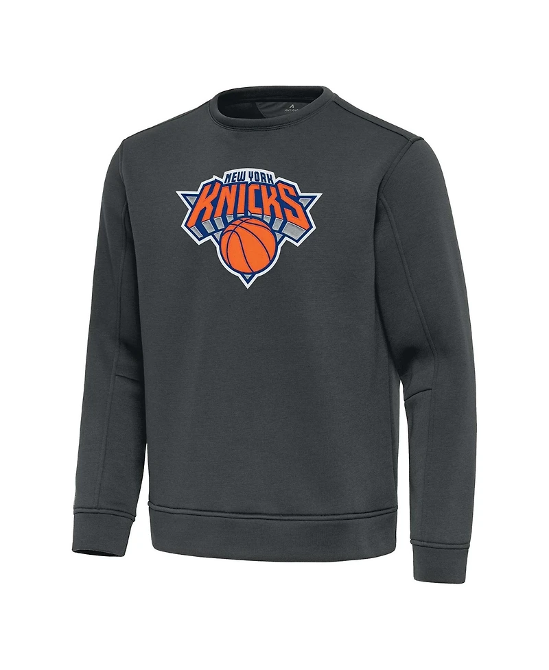 Antigua Men's Pewter New York Knicks Relevant Pullover Sweatshirt