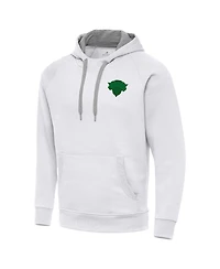 Antigua Men's White New York Knicks St. Patrick's Day Victory Raglan Pullover Hoodie