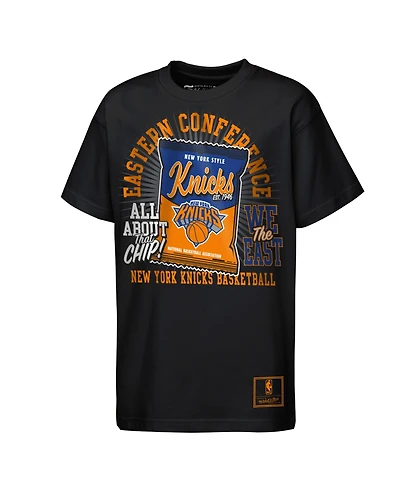 Mitchell & Ness Big Boys and Girls Black New York Knicks All About the Chip Premium T-Shirt