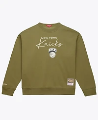 Mitchell & Ness Women's Olive New York Knicks Lightweight Script Sweatshirt