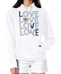 G-iii 4Her by Carl Banks Women's White New York Knicks Basketball Love Fleece Pullover Hoodie