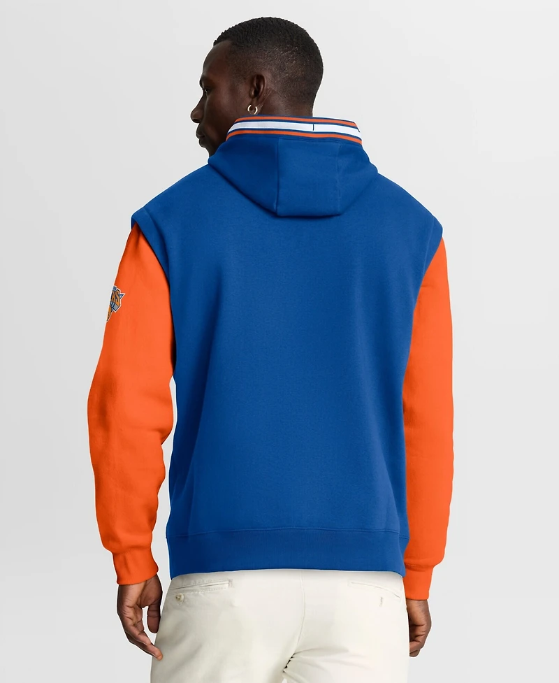 Fanatics Men's Blue/Orange New York Knicks Half Court Shot Clock Fastbreak Hoodie