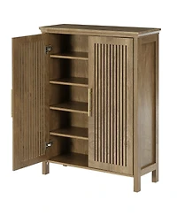 Slickblue 5 Tier Shoe Cabinet with Doors for Tall Entryway Storage