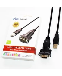 Tera Grand 6' Premium Usb 2.0 to RS232 Serial DB9 Adapter Cable with Male Thumbscrews