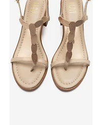 Forever & Always Shoes Women's Serona Leather Block Heel Sandal