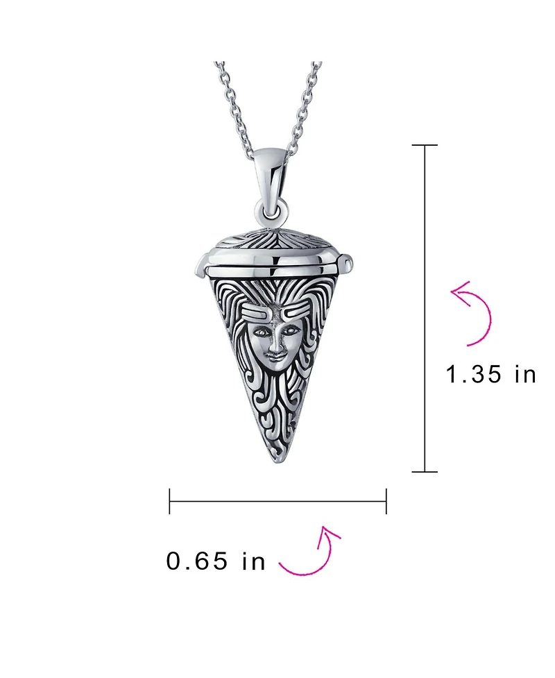 Bling Jewelry Angel Goddess Protector of Mother Earth Urn Locket Pendant Necklace .925 Sterling Silver