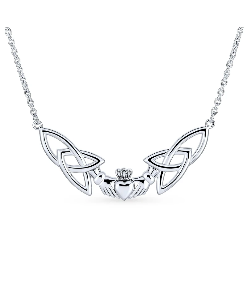 Bling Jewelry Romantic Celtic Claddagh Collar Necklace Trinity Love Knot Friendship