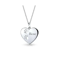 Bling Jewelry Paw Print Heart Shape Pendant Necklace Animal Lover Pet Dog Cat .925 Sterling Silver