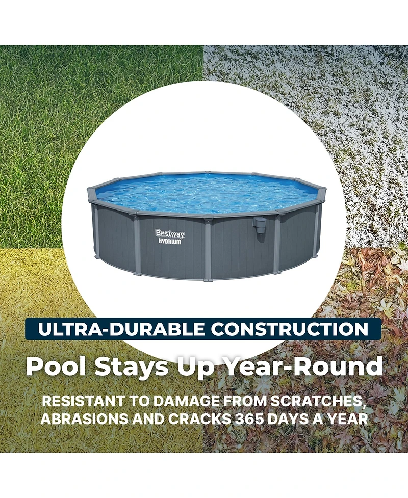Bestway Hydrium 18' x 52" Round Steel Wall Above Ground Pool Set