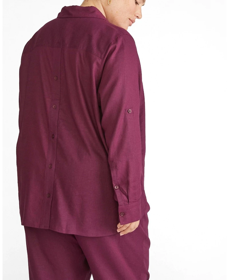 Universal Standard Plus Button Back Stretch Cupro Polo Shirt