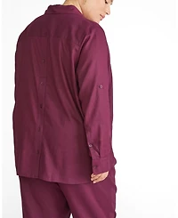 Universal Standard Plus Button Back Stretch Cupro Polo Shirt
