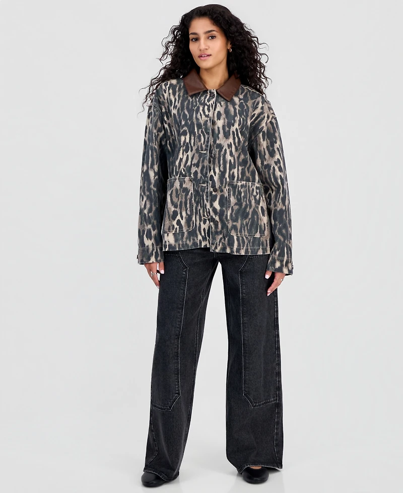 Madden Girl Juniors' Twill Barn Jacket