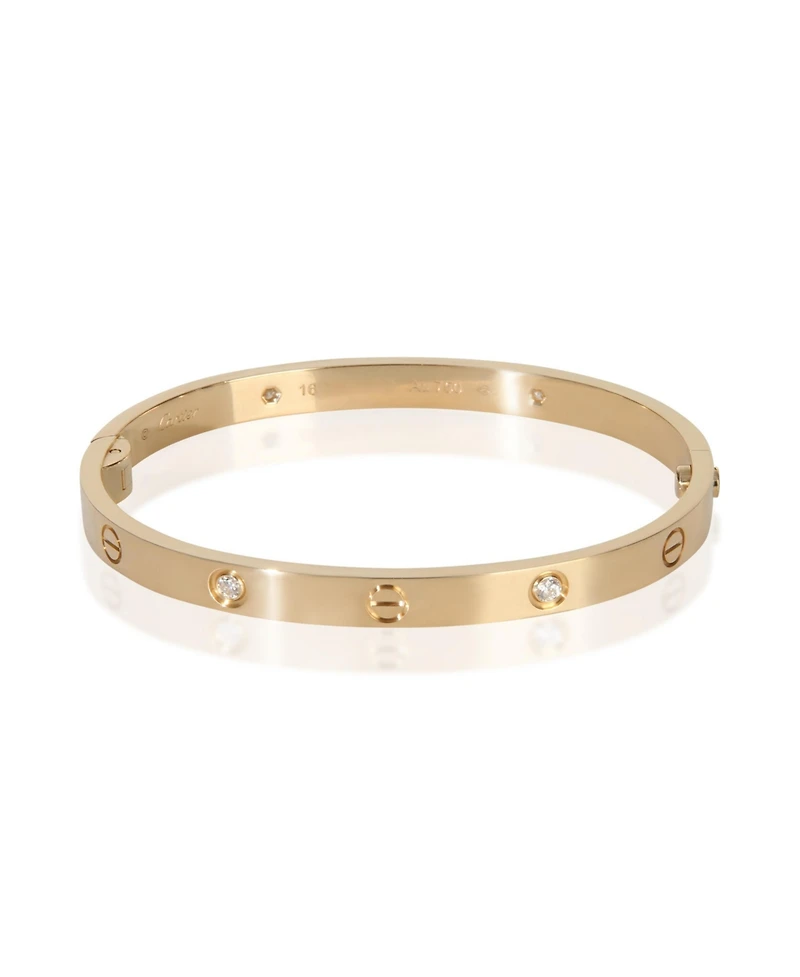 Pre-Owned Tiffany & Co Yellow Gold Diamond Medium Model Love Bracelet