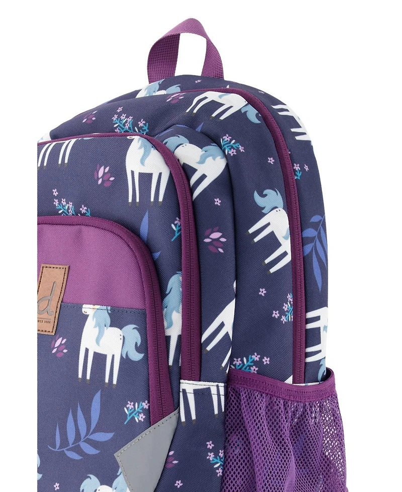 Deux par Deux Little Girl Unicorn Lightweight Spacious Backpack