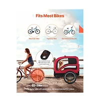 Ruie Foldable Dog Bike Trailer Pet Bicycle Carrier for Small Large Dogs up to 100 lbs