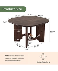 Tribesigns Solid Wood Square Dining Table for 4, 47.24-Inch Farmhouse Kitchen Dinner Table, Sturdy Rustic Dining Room Furniture