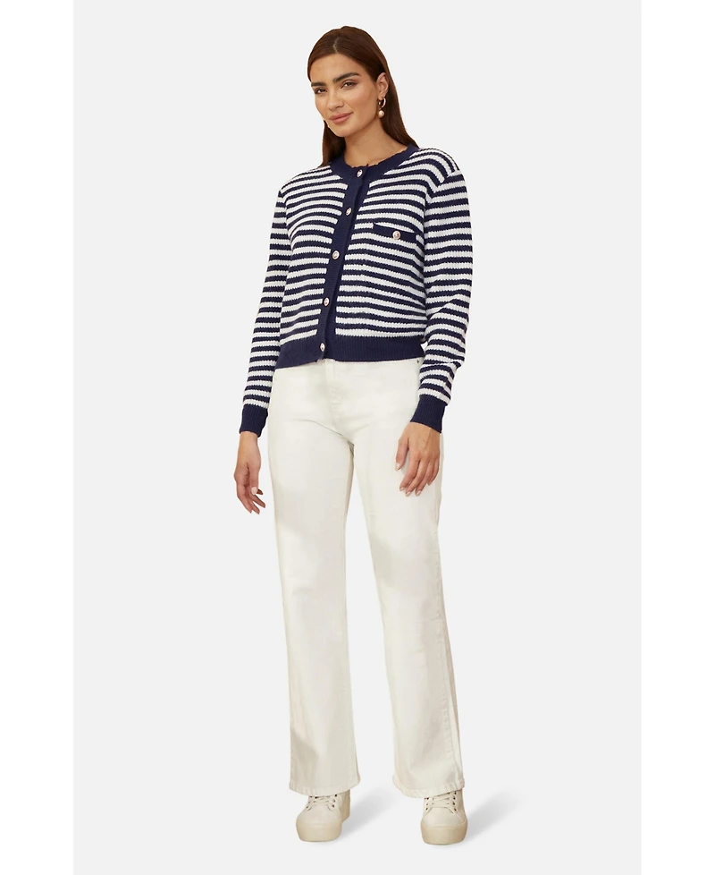 Yumi Women's Long Sleeve Knit Relaxed Fit Cardigan