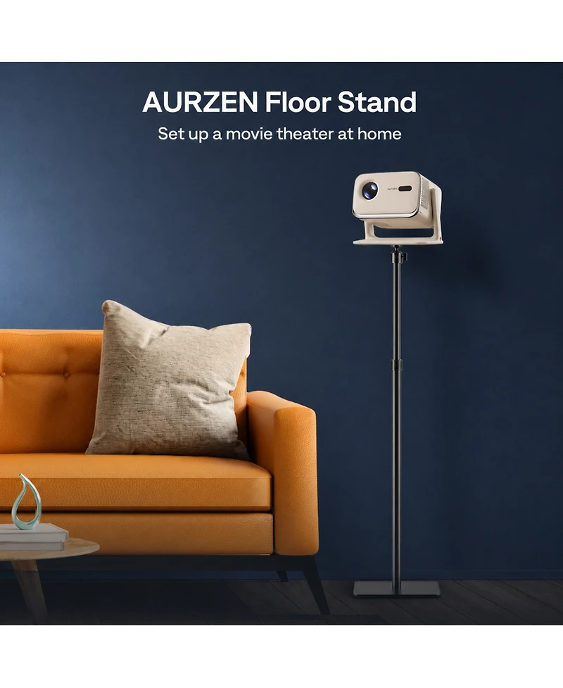 Aurzen Projector Floor Stand Screw Adjustable Durable and Stable, Compatible Most Projectors
