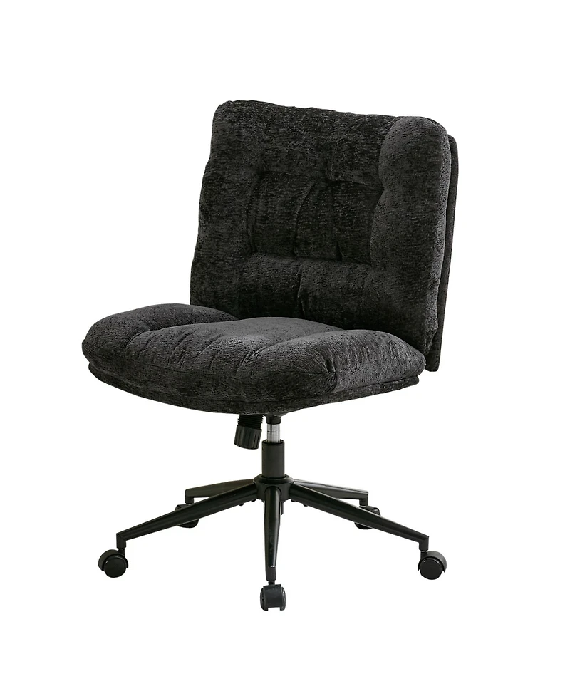 gaomon Pu Leather Double Thick Cushion Ergonomic Office Chair, Wide Seat, 360 Degree Swivel, Height Adjustable, Armless, with Wheels
