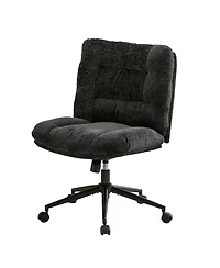 gaomon Pu Leather Double Thick Cushion Ergonomic Office Chair, Wide Seat, 360 Degree Swivel, Height Adjustable, Armless, with Wheels